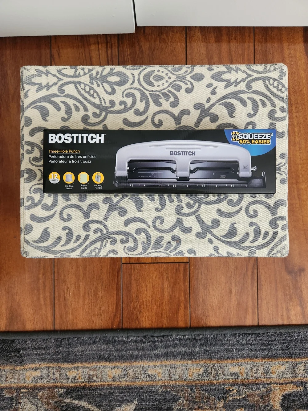 Bostitch White Three-Hole Punch - Heavy Duty, 12-Sheet Capacity